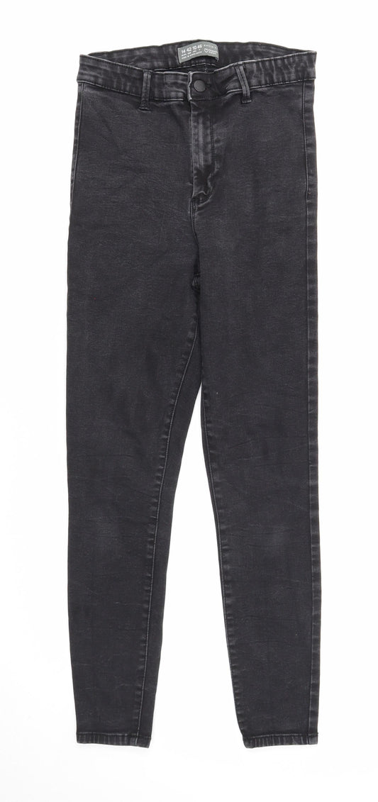 Denim & Co. Womens Black Cotton Skinny Jeans Size 14 Regular Zip