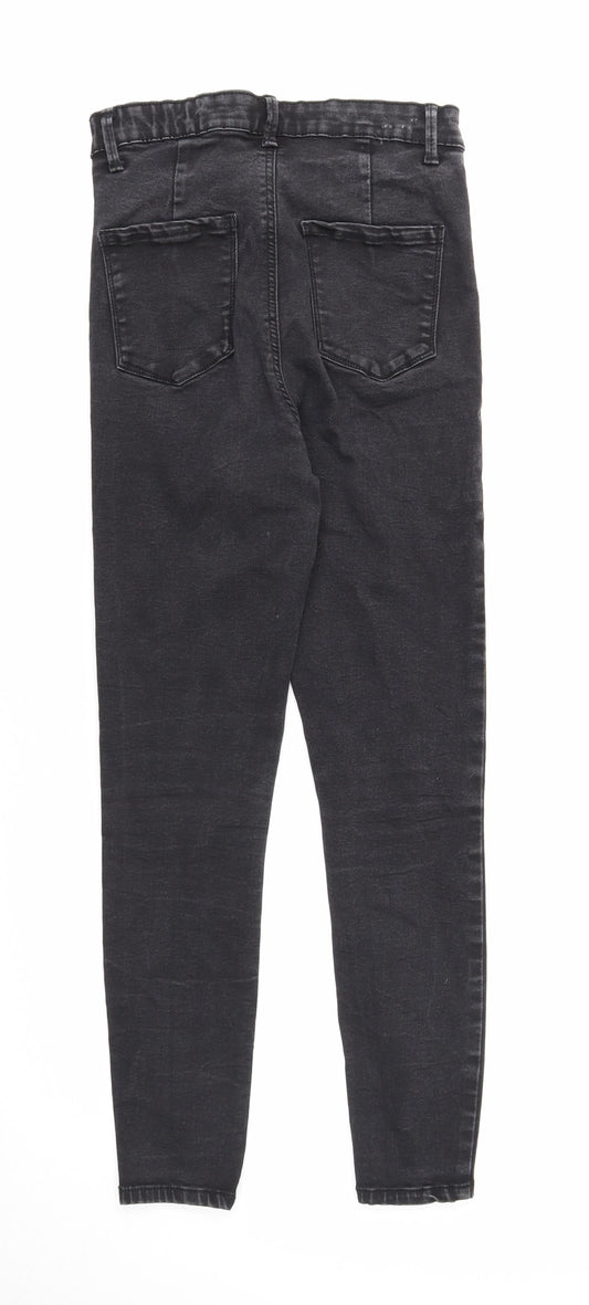 Denim & Co. Womens Black Cotton Skinny Jeans Size 14 Regular Zip