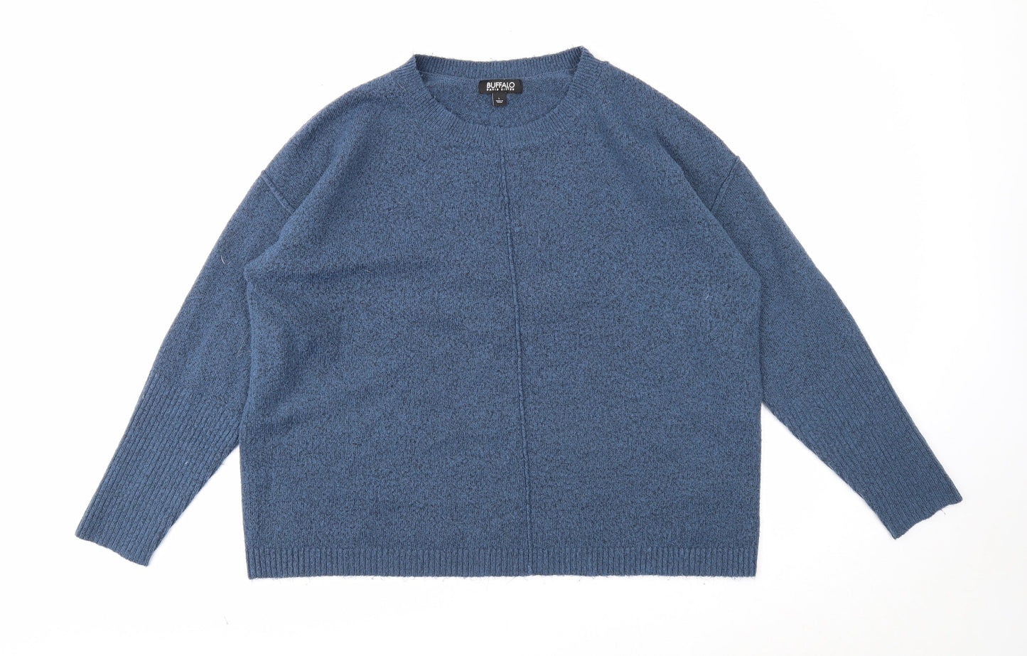 Buffalo Womens Blue Round Neck Acrylic Pullover Jumper Size L