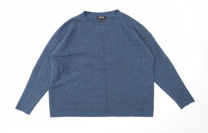 Buffalo Womens Blue Round Neck Acrylic Pullover Jumper Size L