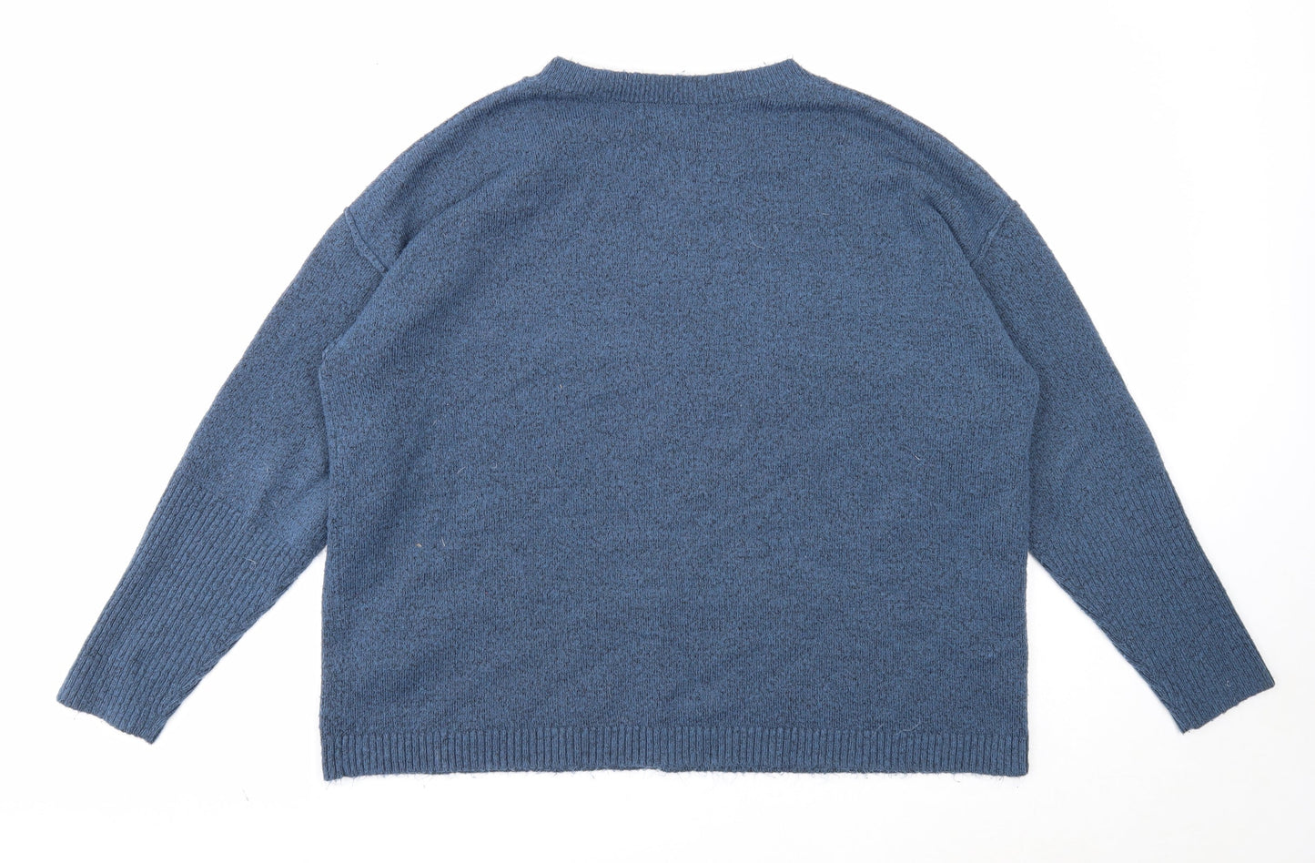 Buffalo Womens Blue Round Neck Acrylic Pullover Jumper Size L