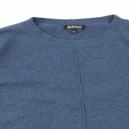 Buffalo Womens Blue Round Neck Acrylic Pullover Jumper Size L