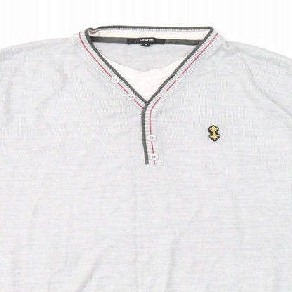 George Mens Grey Round Neck Acrylic Pullover Jumper Size XL Long Sleeve