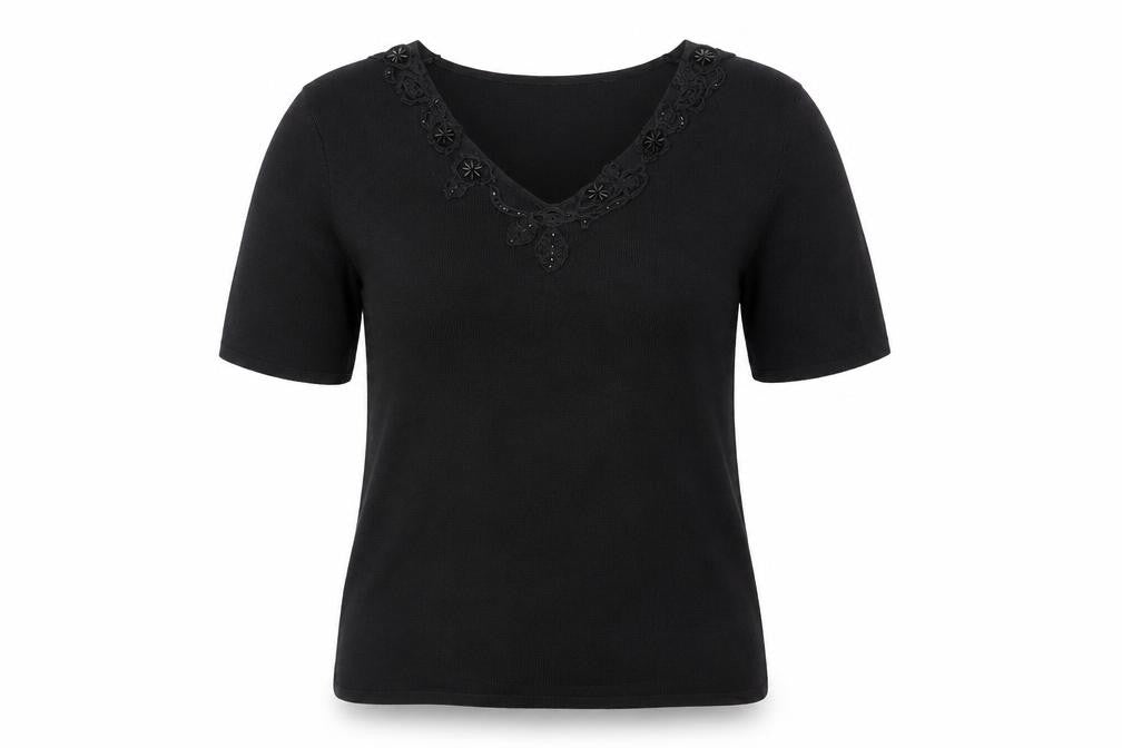 Womens UK Size 14 Pure & Natural Black Pullover Jumper
