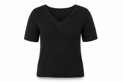 Womens UK Size 14 Pure & Natural Black Pullover Jumper