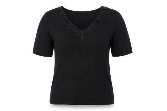 Womens UK Size 14 Pure & Natural Black Pullover Jumper