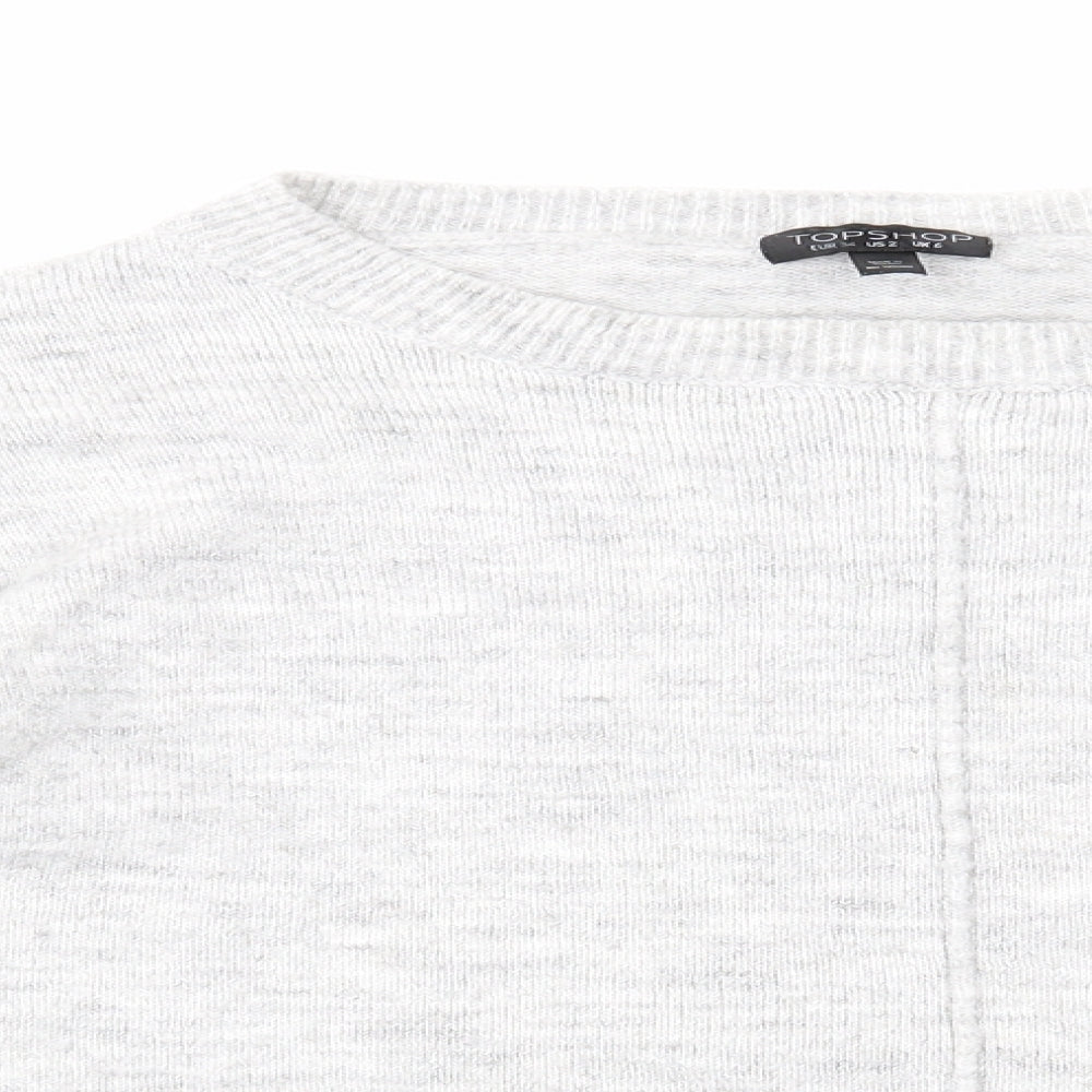 Womens UK Size 6 Topshop Grey Pullover Jumper