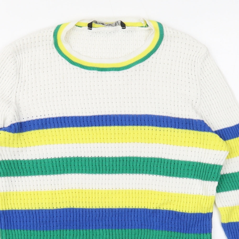 Womens UK Size S Stradivarius White Pullover Jumper