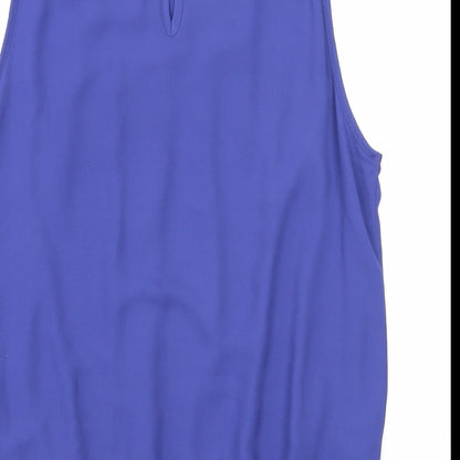Dorothy Perkins Womens Blue Polyester Basic Tank Size 14 Round Neck