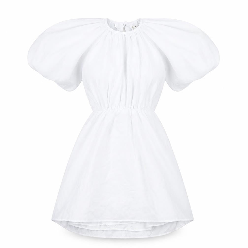 Nasty Gal Womens White Viscose Skater Dress Size 4 Round Neck Zip