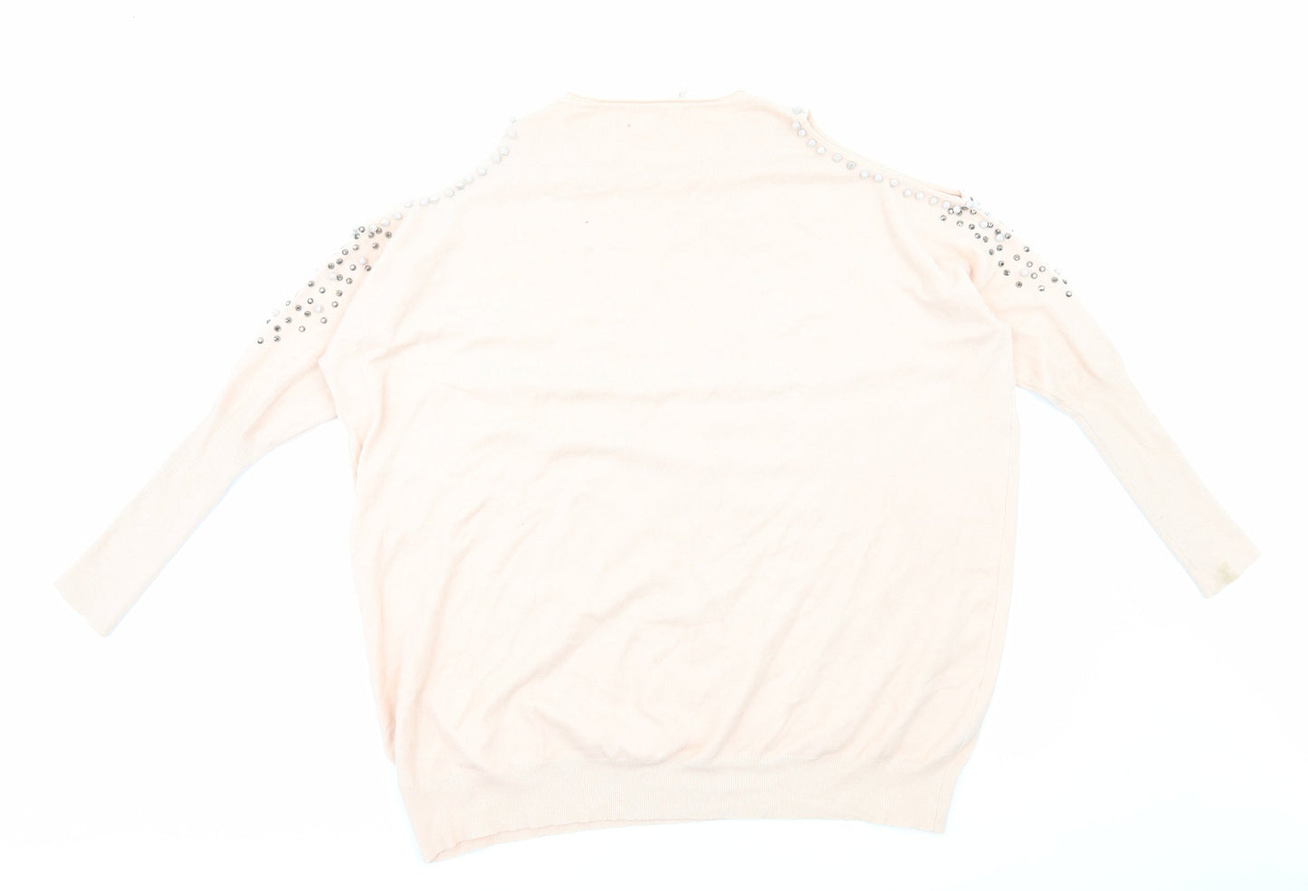 TU Womens Pink Round Neck Viscose Pullover Jumper Size L