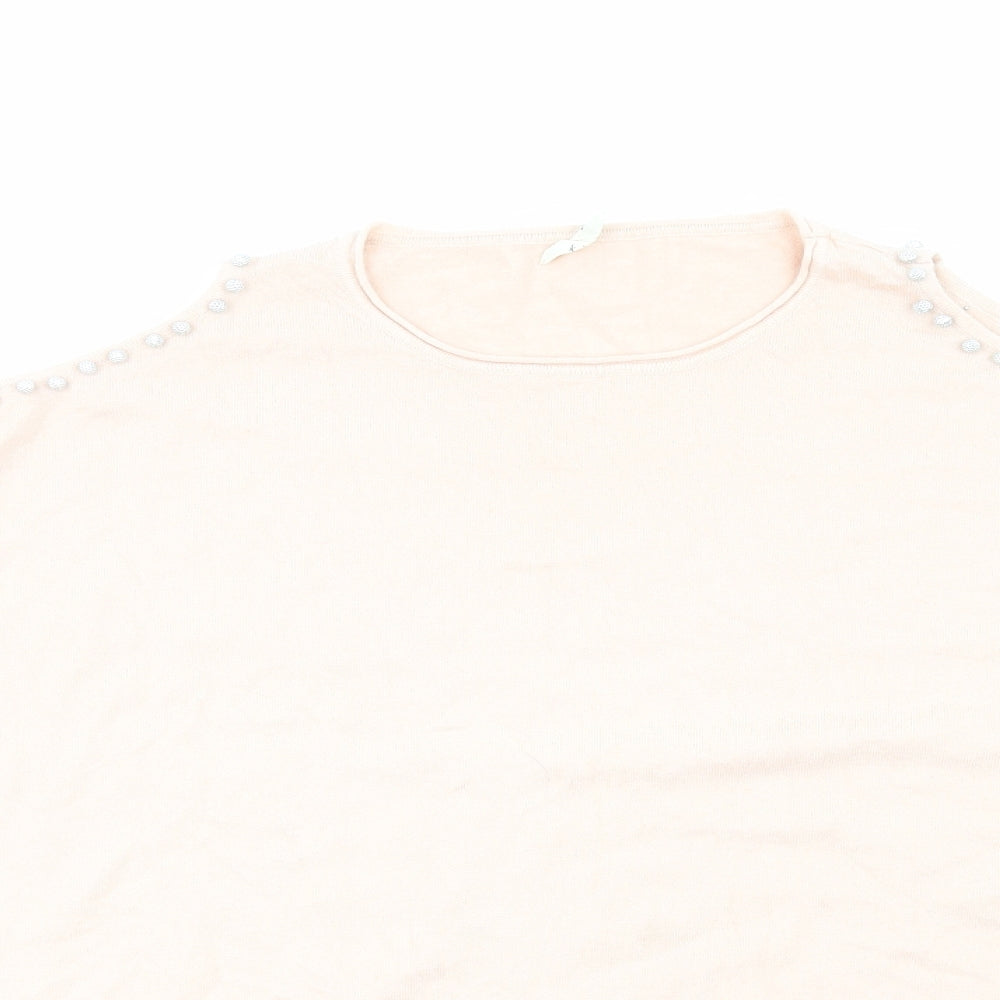 TU Womens Pink Round Neck Viscose Pullover Jumper Size L