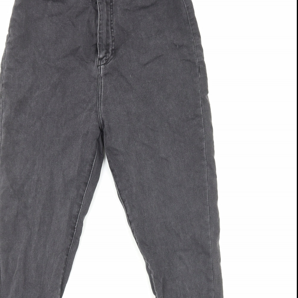 New Look Womens Grey Cotton Skinny Jeans Size 14 Regular Zip