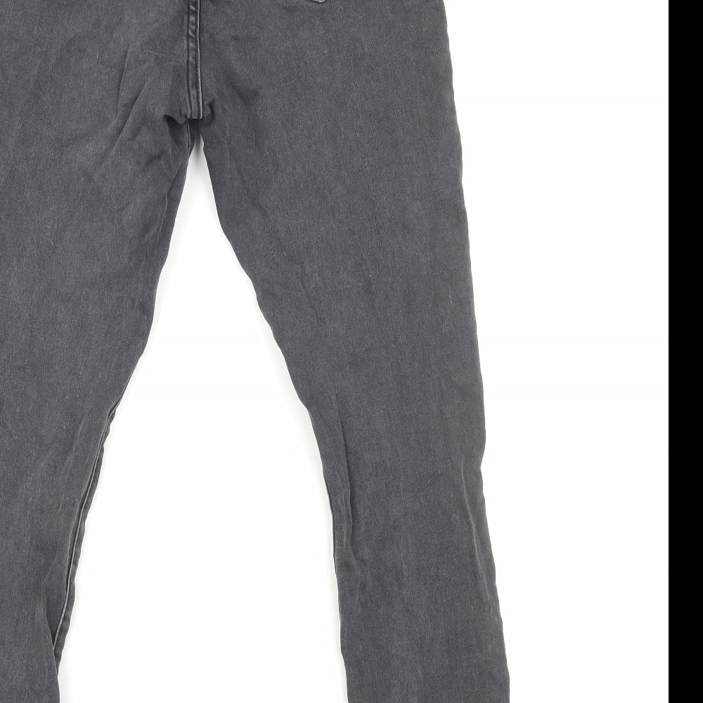 New Look Womens Grey Cotton Skinny Jeans Size 14 Regular Zip