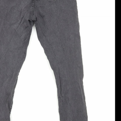New Look Womens Grey Cotton Skinny Jeans Size 14 Regular Zip