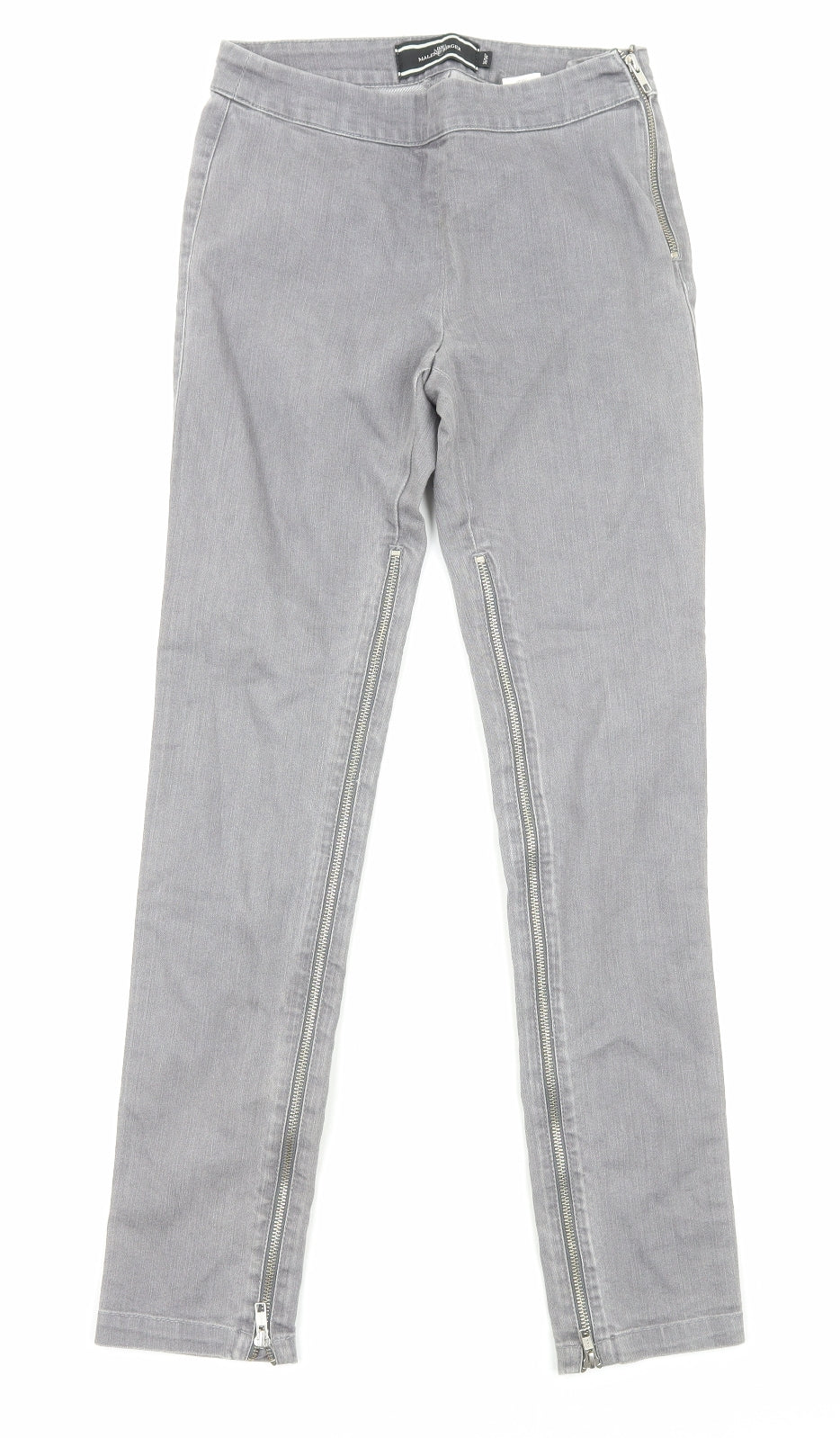 By Malene Birger Womens Grey Cotton Skinny Jeans Size 6 Regular Zip