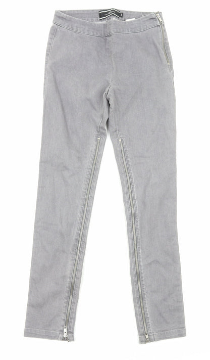 By Malene Birger Womens Grey Cotton Skinny Jeans Size 6 Regular Zip