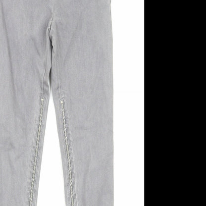 By Malene Birger Womens Grey Cotton Skinny Jeans Size 6 Regular Zip