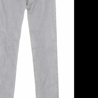 By Malene Birger Womens Grey Cotton Skinny Jeans Size 6 Regular Zip