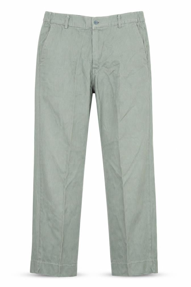 Mens UK Size L Double TWO Regular Fit Chino Green Trousers