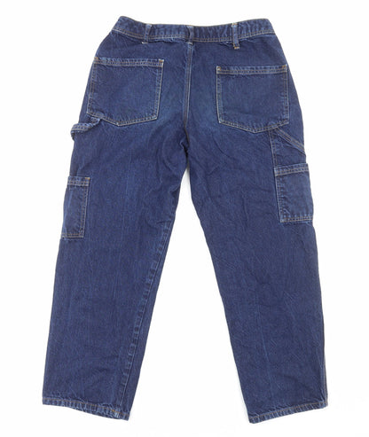 Mens UK Size M Topshop Regular Fit Straight Blue Jeans