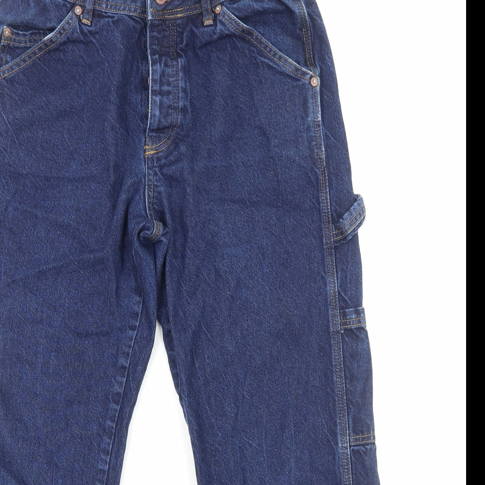 Mens UK Size M Topshop Regular Fit Straight Blue Jeans