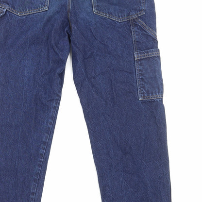 Mens UK Size M Topshop Regular Fit Straight Blue Jeans