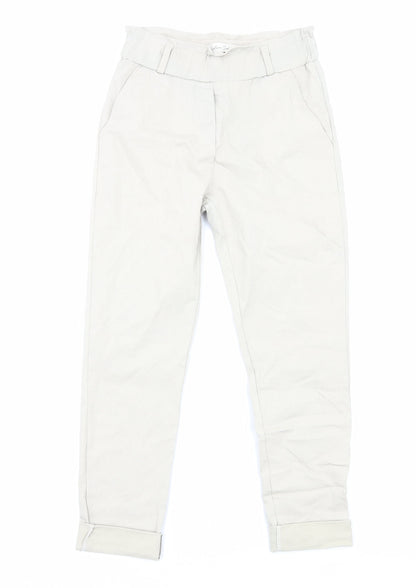 Culture Sud Womens Grey Herringbone Cotton Trousers Size S Regular