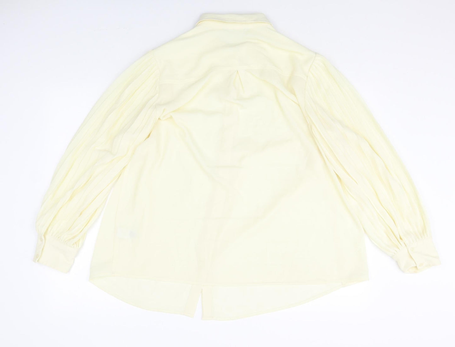 Womens UK Size 16 Marks and Spencer Yellow Basic Button-Up