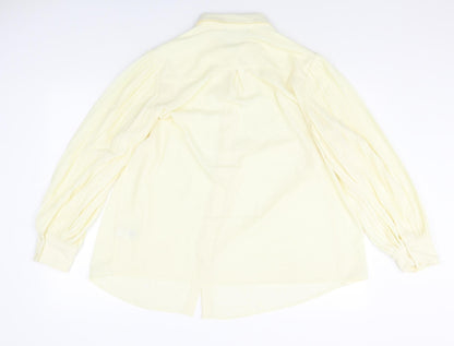 Womens UK Size 16 Marks and Spencer Yellow Basic Button-Up