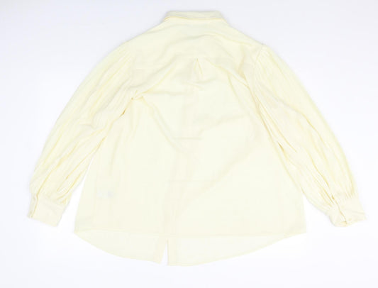 Womens UK Size 16 Marks and Spencer Yellow Basic Button-Up