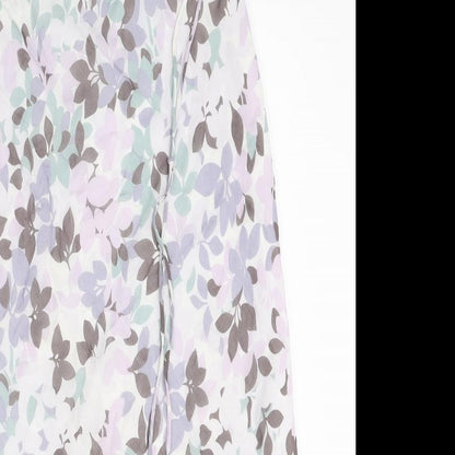 Marks and Spencer Womens Purple Floral Polyester Straight & Pencil Skirt Size 26 in