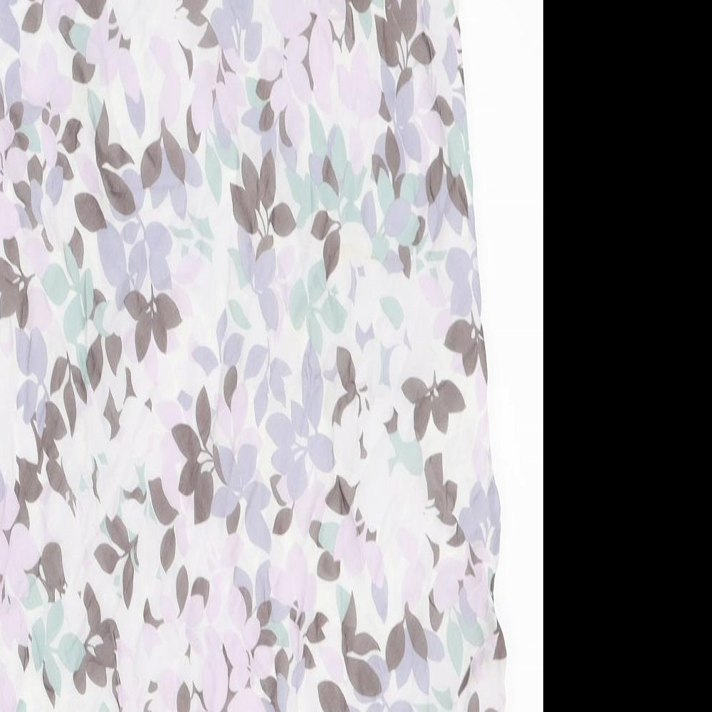 Marks and Spencer Womens Purple Floral Polyester Straight & Pencil Skirt Size 26 in