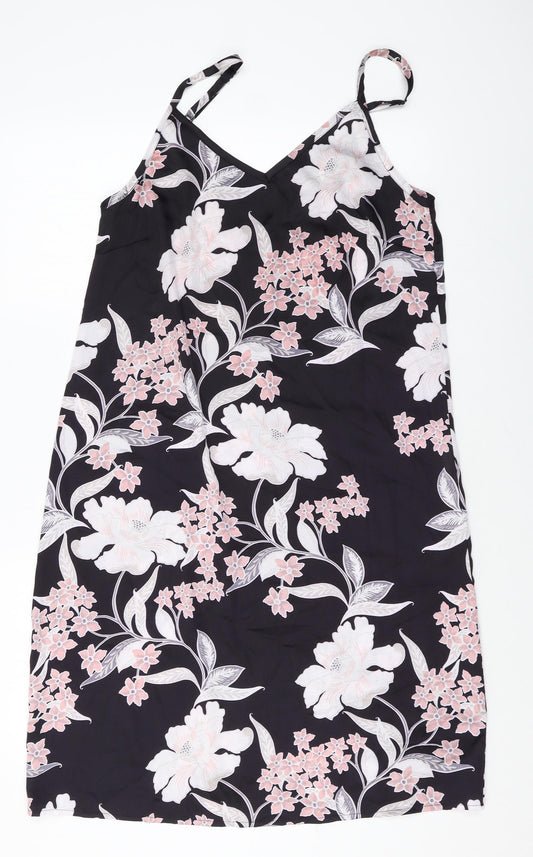 NEXT Womens Multicoloured Floral Polyester Slip Dress Size 10 V-Neck Pullover