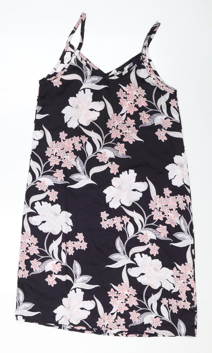 NEXT Womens Multicoloured Floral Polyester Slip Dress Size 10 V-Neck Pullover
