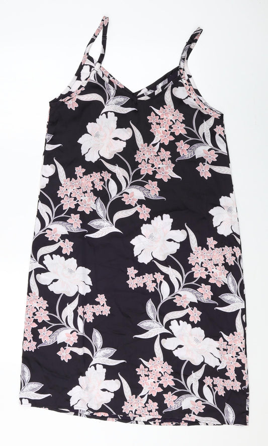 NEXT Womens Multicoloured Floral Polyester Slip Dress Size 10 V-Neck Pullover