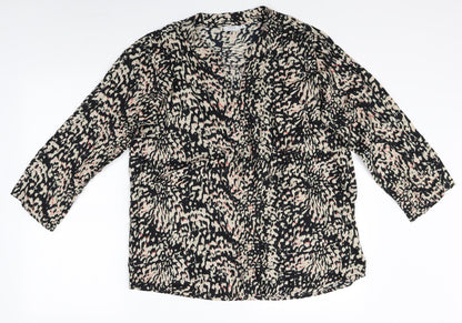 fransa Womens Multicoloured Geometric Viscose Basic Blouse Size M V-Neck