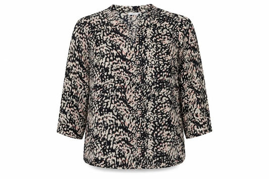 Fransa Womens Multicoloured Geometric Viscose Basic Blouse Size M V-Neck