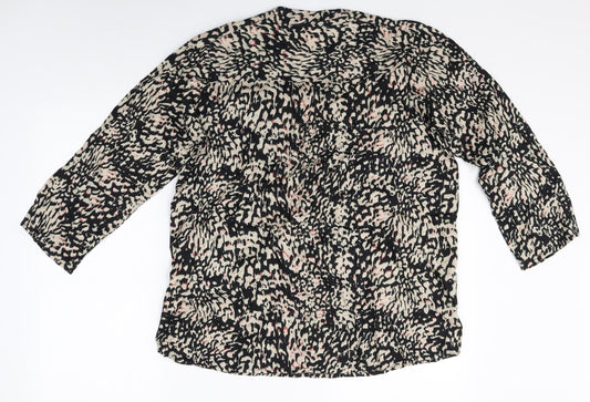 fransa Womens Multicoloured Geometric Viscose Basic Blouse Size M V-Neck