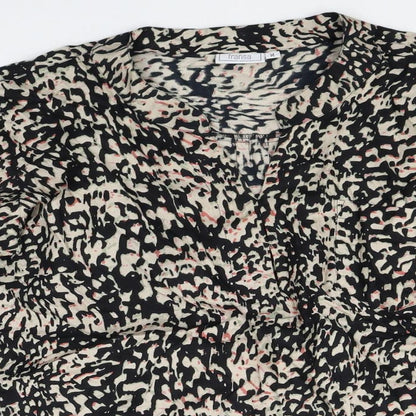 fransa Womens Multicoloured Geometric Viscose Basic Blouse Size M V-Neck