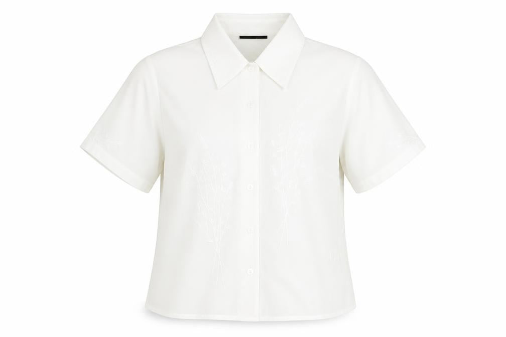 Womens UK Size 12 BHS White Basic Button-Up