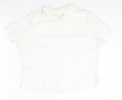 Womens UK Size 12 BHS White Basic Button-Up