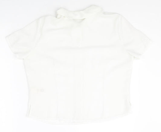 Womens UK Size 12 BHS White Basic Button-Up