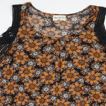 Kiss the Sky Womens Multicoloured Floral Rayon Mini Size XS Boat Neck Pullover - Cold Shoulder