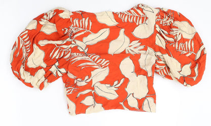 Primark Womens Multicoloured Geometric Viscose Cropped Tank Size 6 Round Neck