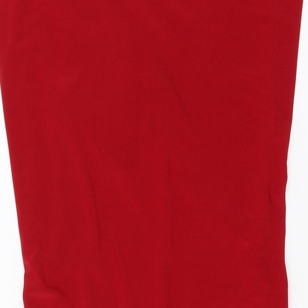 MissyEmpire Womens Red Polyester Bodycon Size 10 Off the Shoulder Lace Up