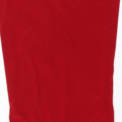 MissyEmpire Womens Red Polyester Bodycon Size 10 Off the Shoulder Lace Up