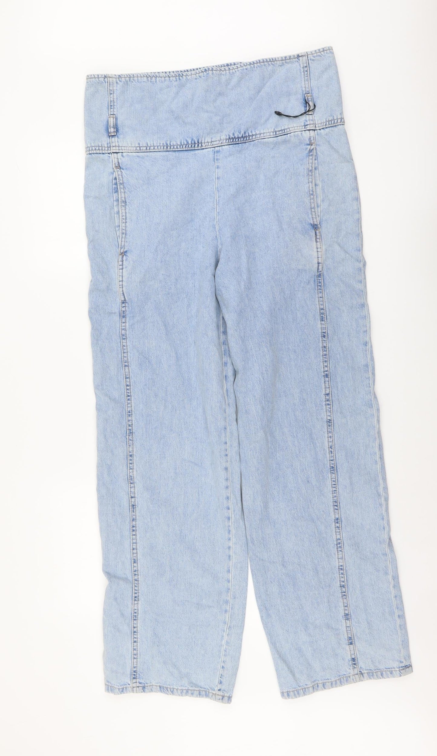 Zara Womens Blue Cotton Straight Jeans Size 4 L29 in Regular