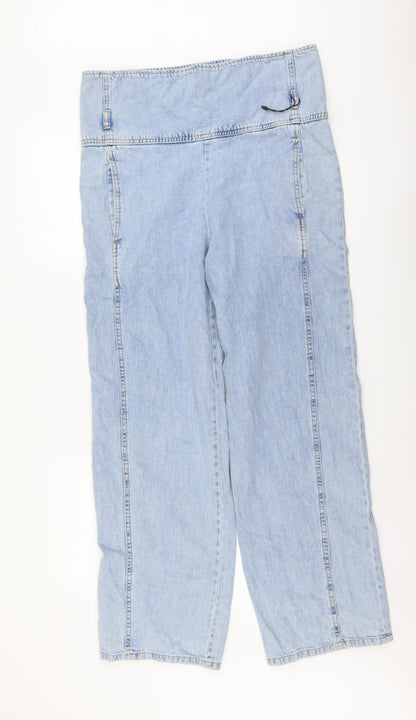 Zara Womens Blue Cotton Straight Jeans Size 4 L29 in Regular