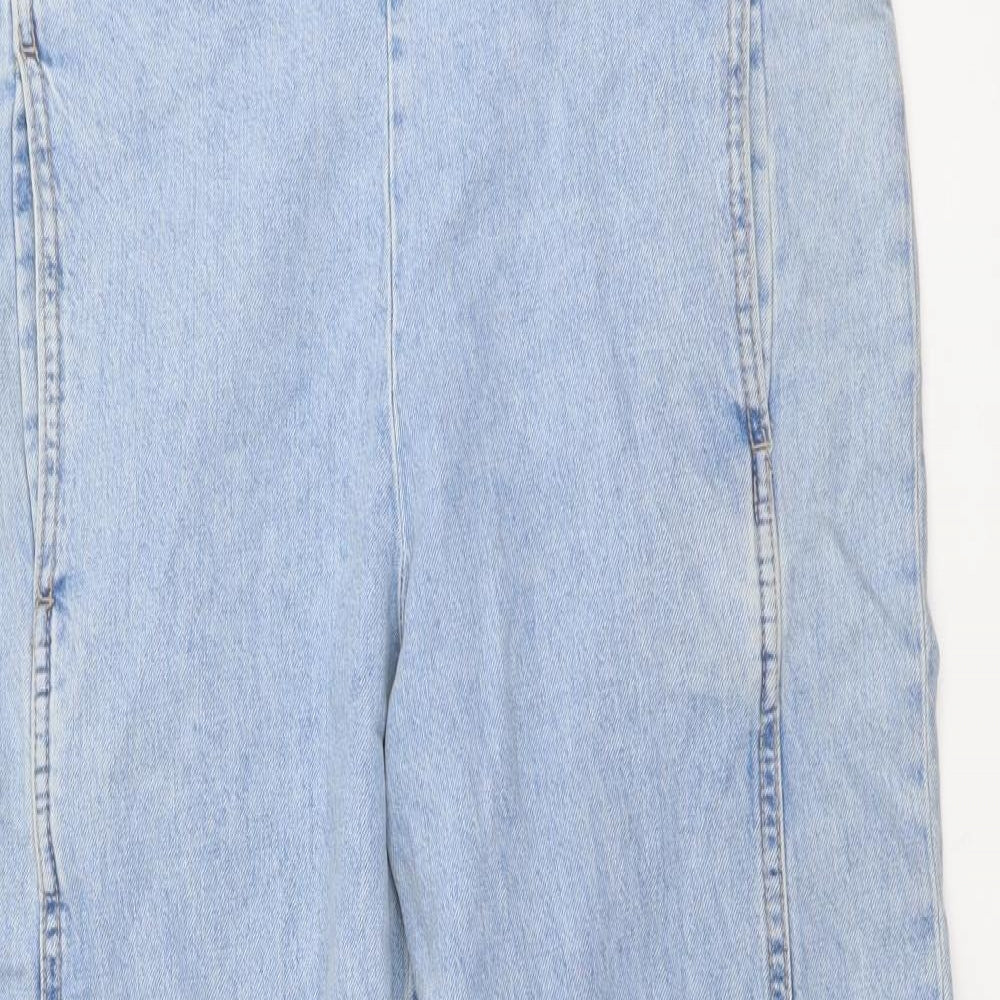 Zara Womens Blue Cotton Straight Jeans Size 4 L29 in Regular
